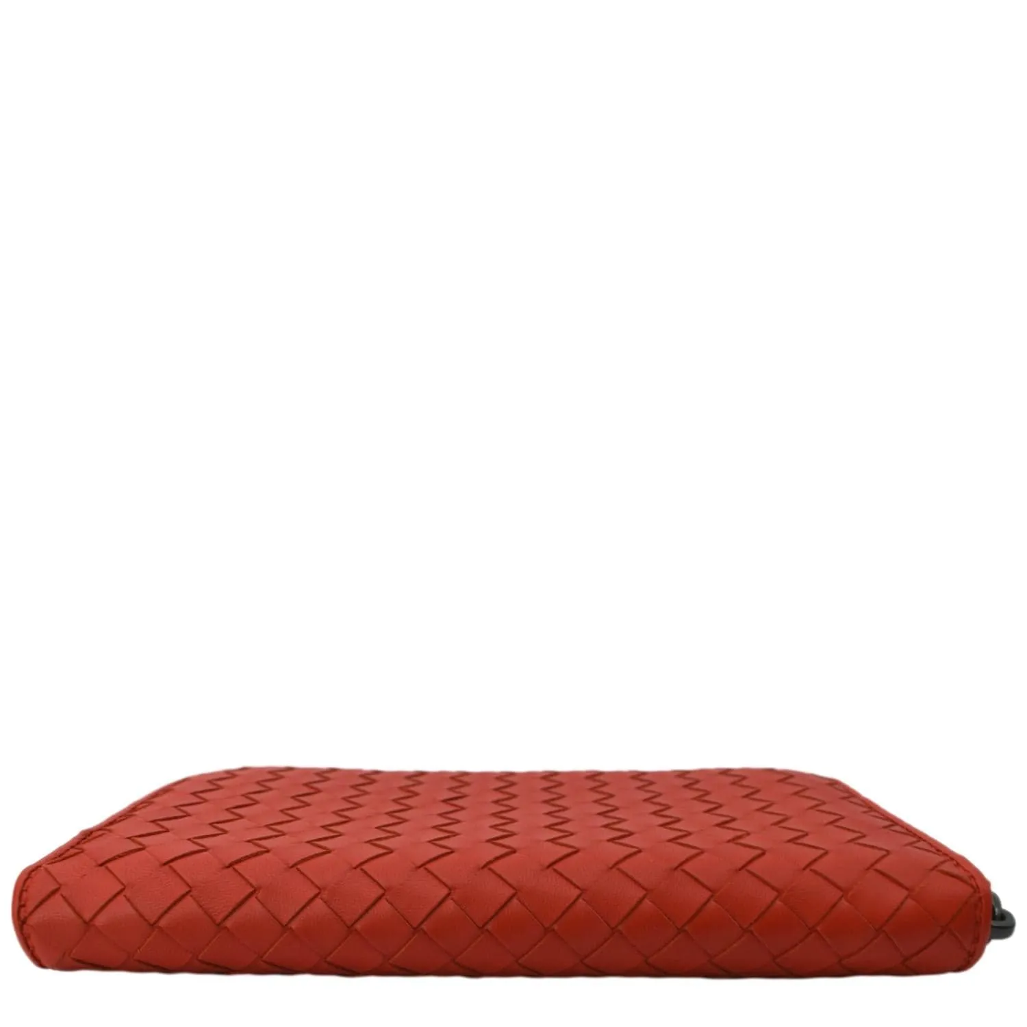 BOTTEGA VENETA Intreccio Leather Zip Around Wallet Red