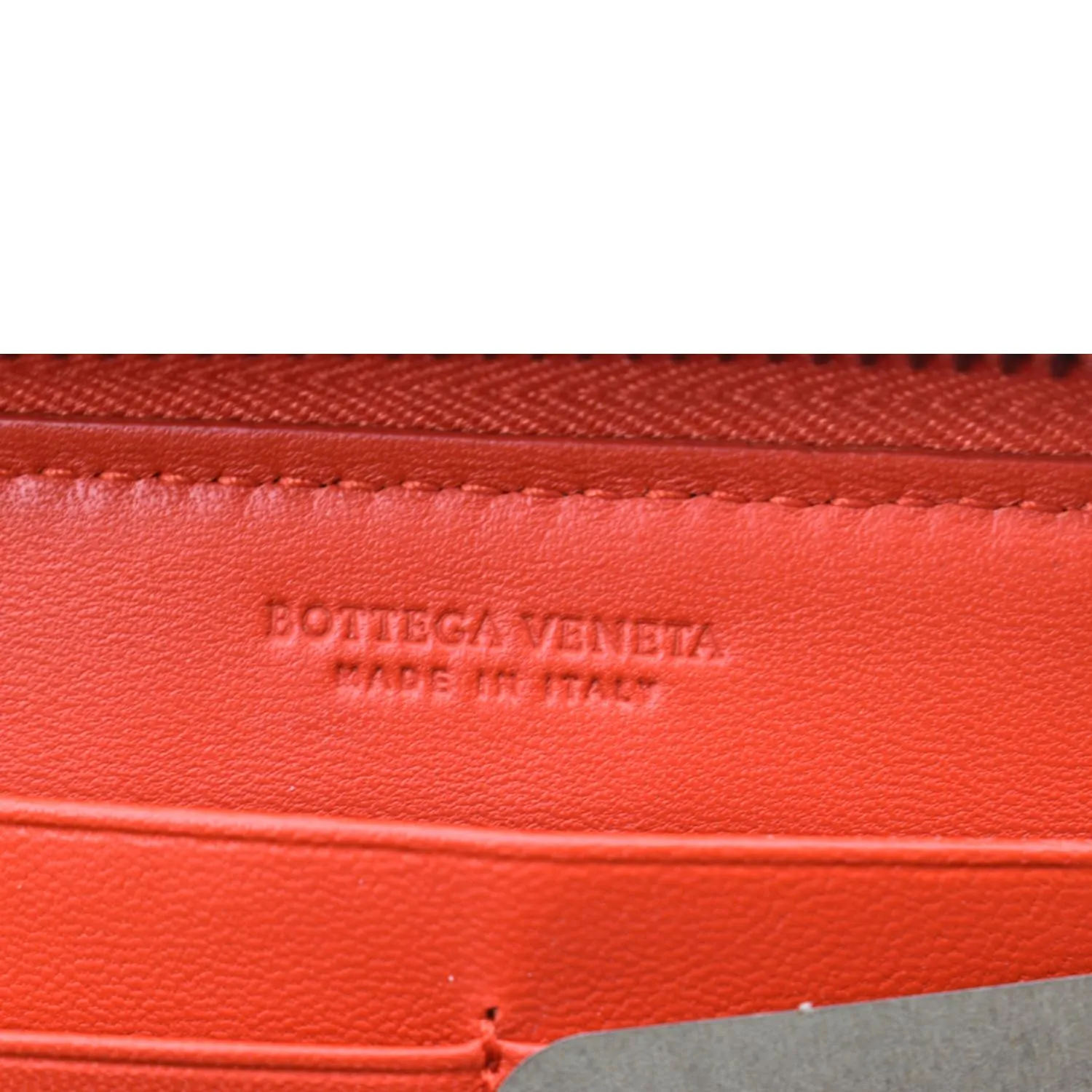 BOTTEGA VENETA Intreccio Leather Zip Around Wallet Red