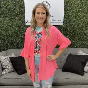 Bright Coral Kimono