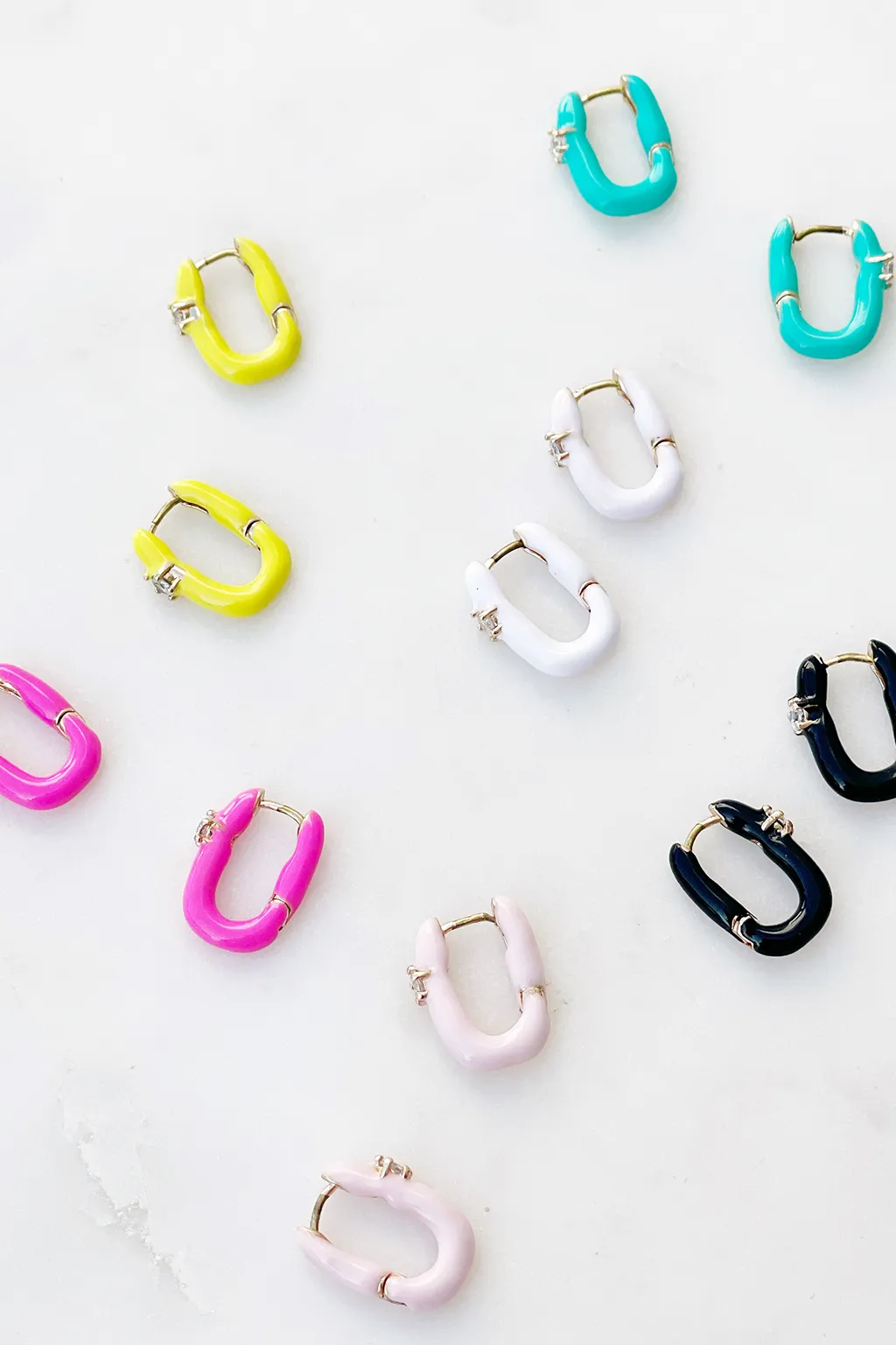 Bright Enamel CZ Huggies