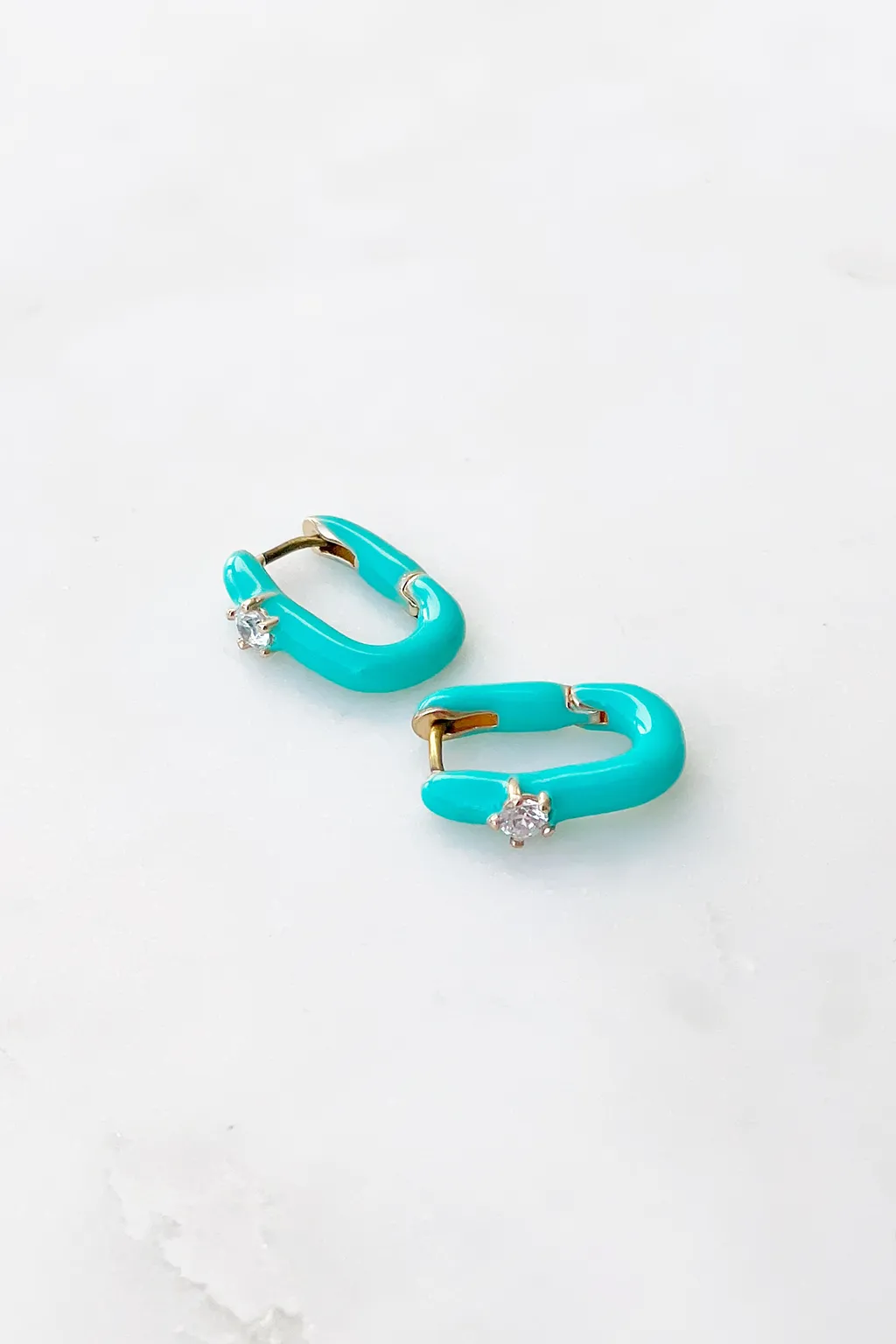 Bright Enamel CZ Huggies