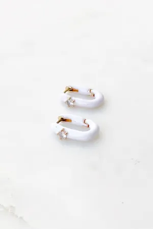 Bright Enamel CZ Huggies