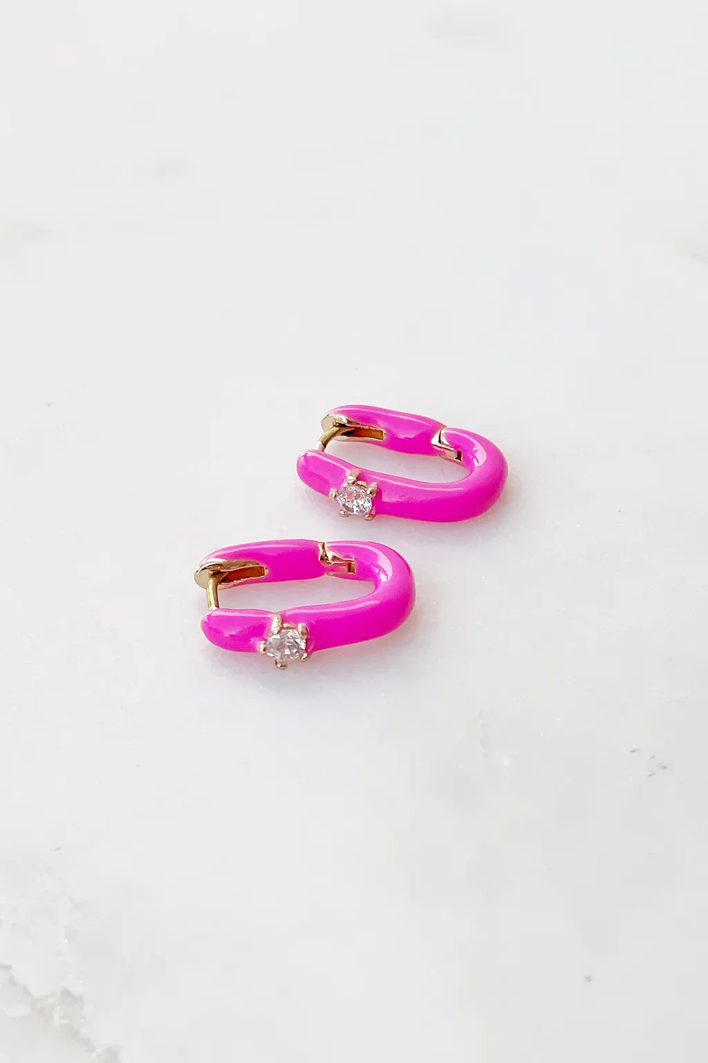Bright Enamel CZ Huggies