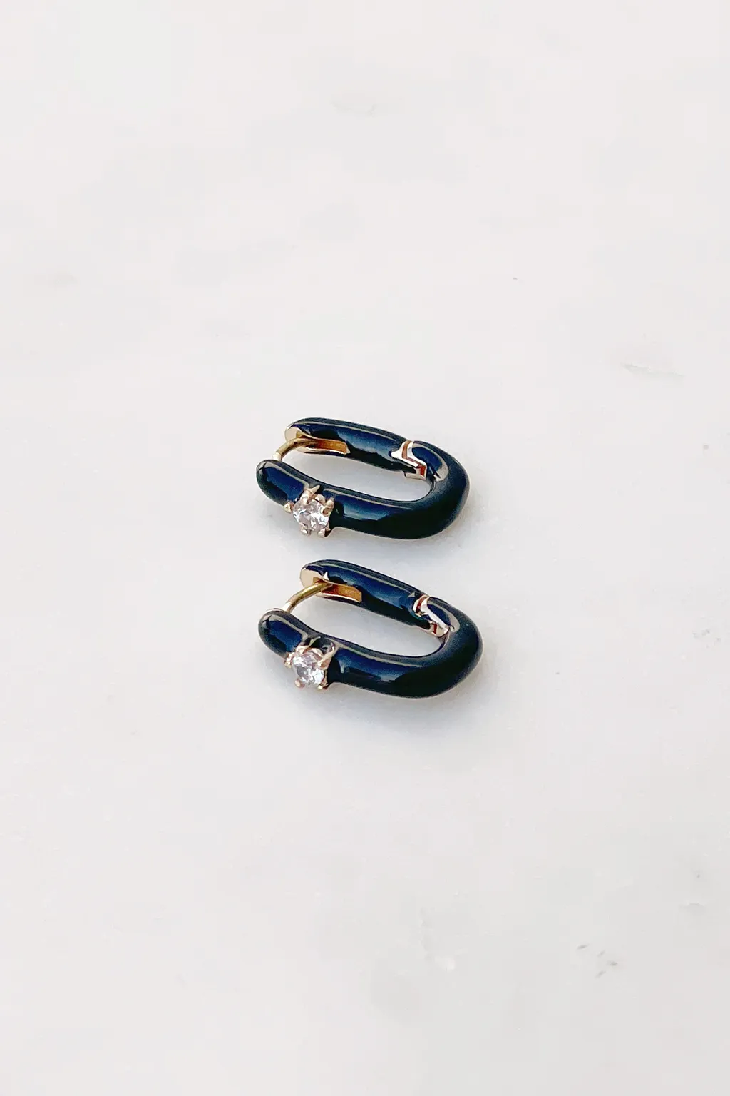 Bright Enamel CZ Huggies