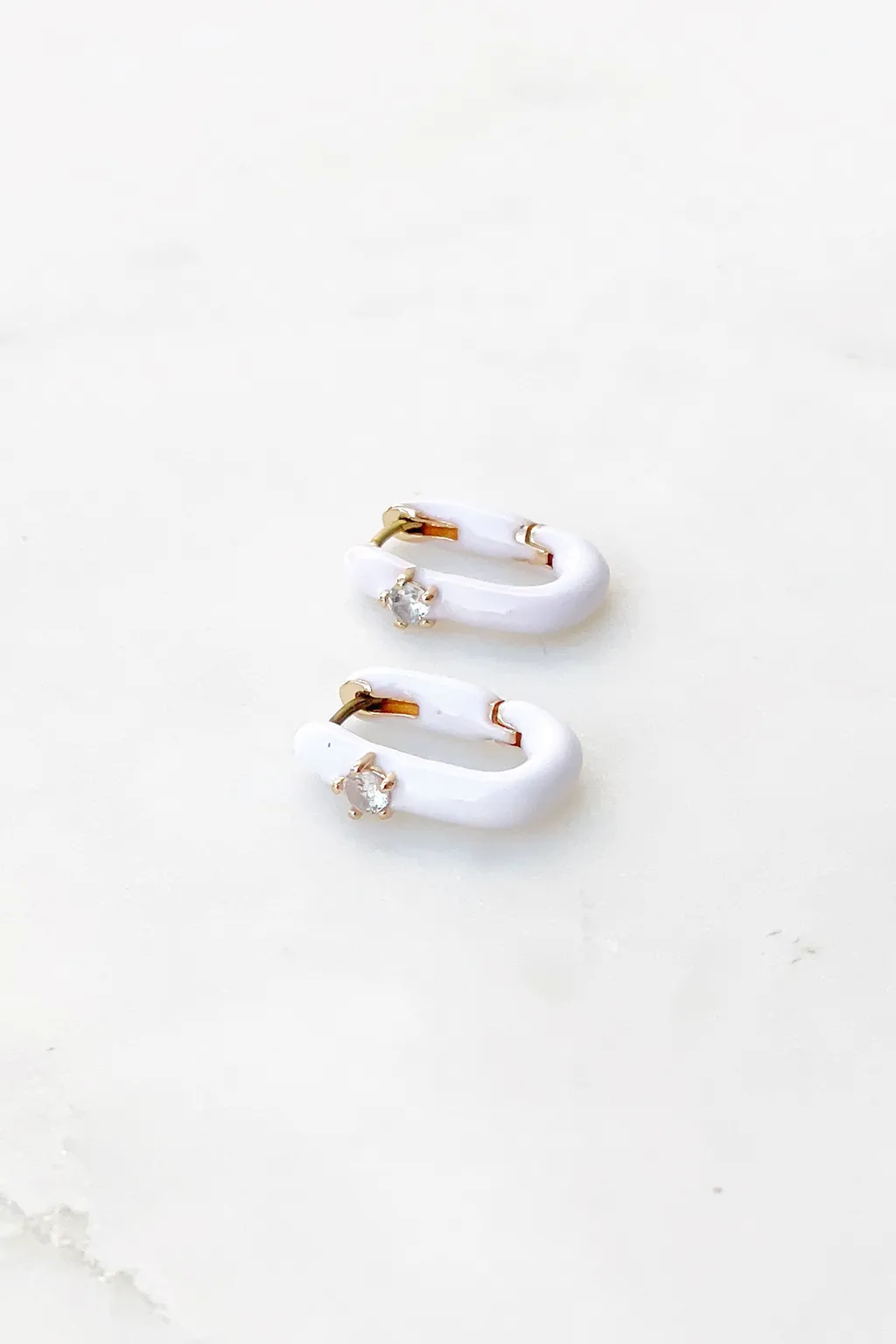 Bright Enamel CZ Huggies