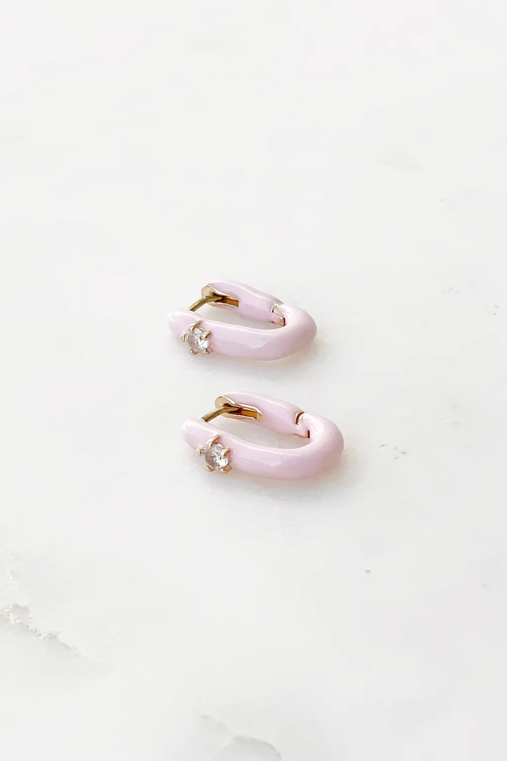 Bright Enamel CZ Huggies