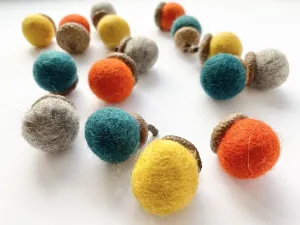 Bright Fall Wool Acorns