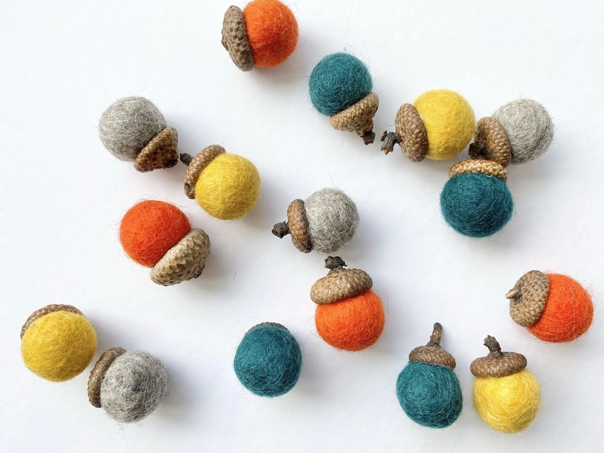 Bright Fall Wool Acorns