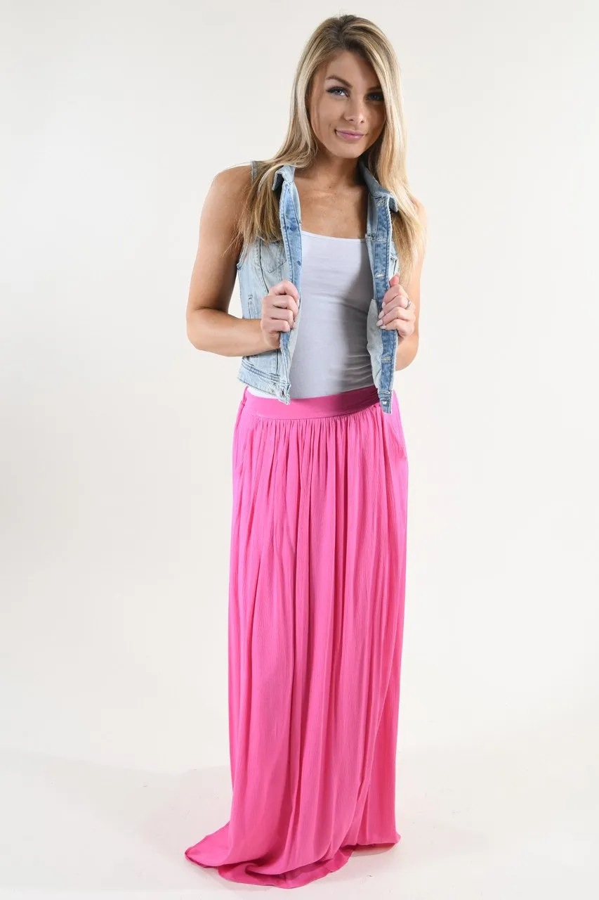 Bright Pink Maxi Skirt