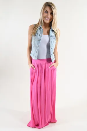 Bright Pink Maxi Skirt