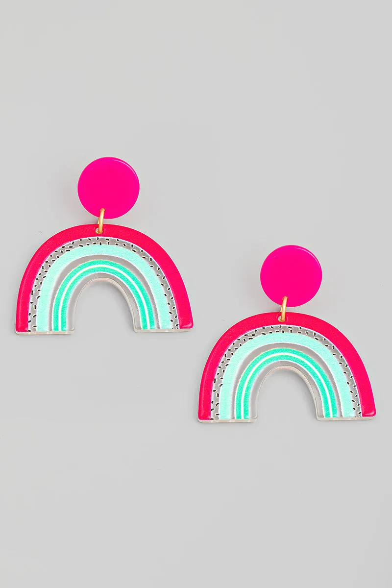 Bright Rainbow Drop Earrings