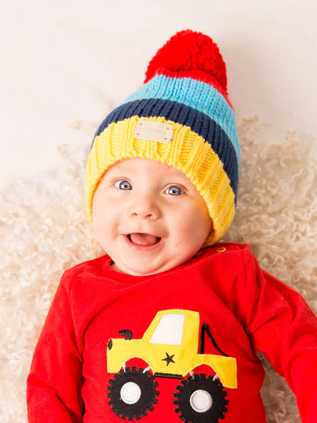 Bright Stripe Bobble Hat