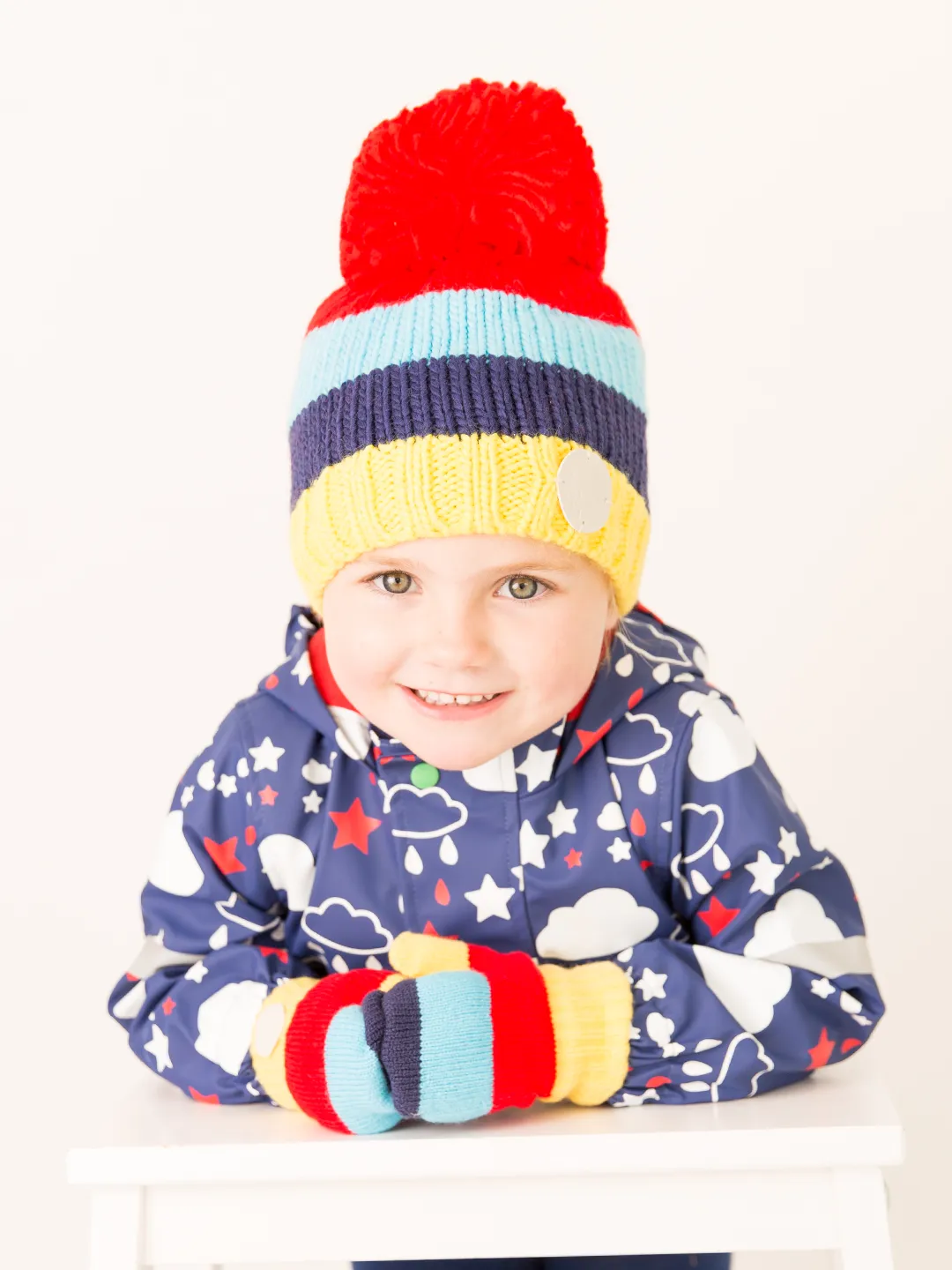 Bright Stripe Bobble Hat