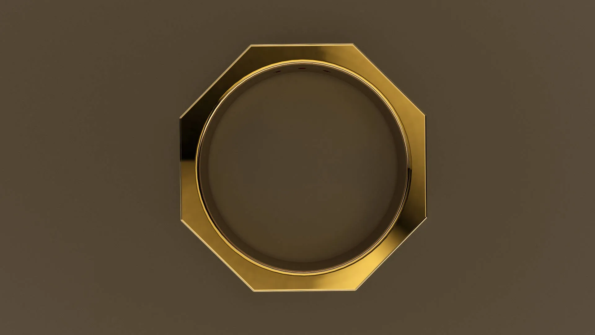 Brushed Yellow Gold Diamond 6mm Octagon Wedding Band
