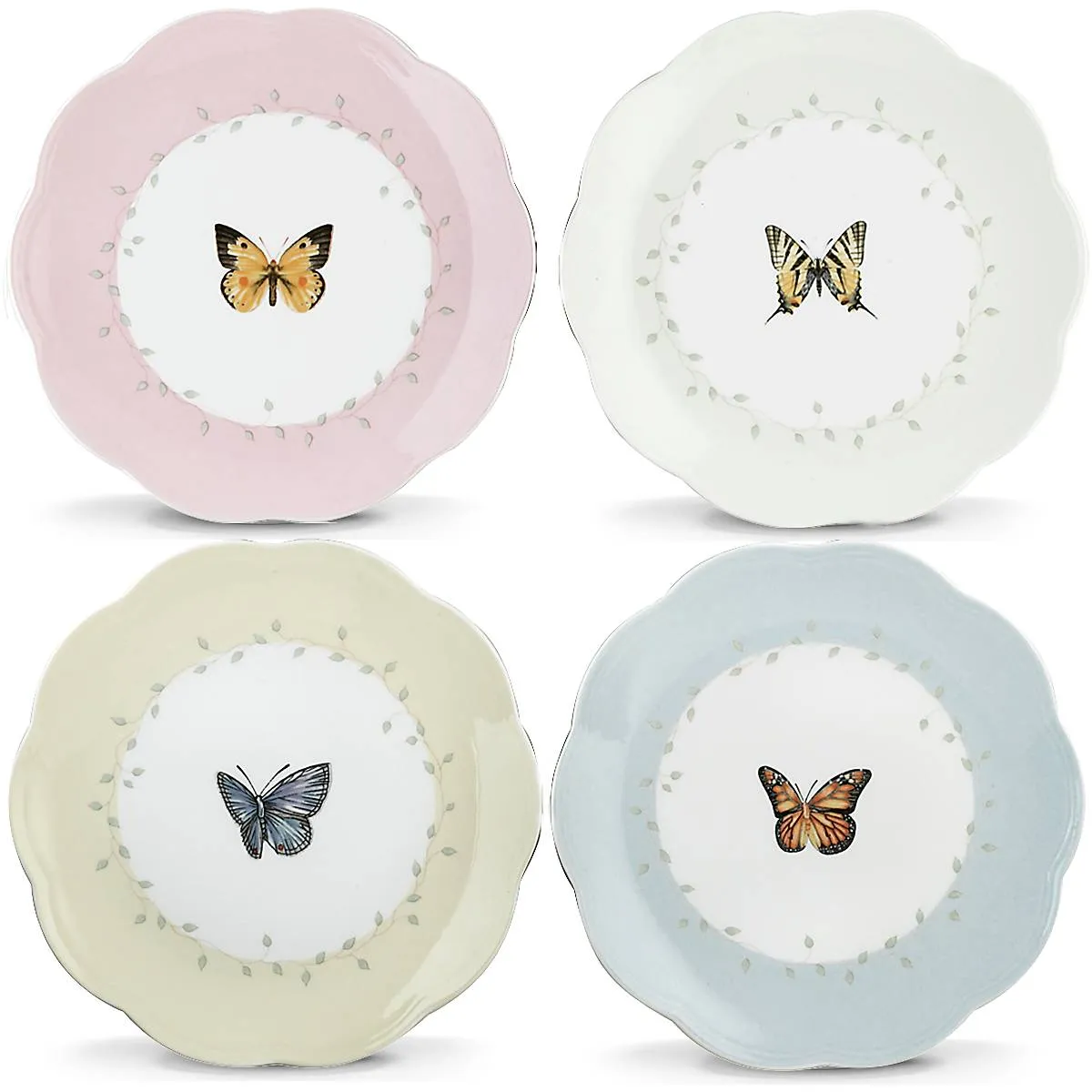 Butterfly Meadow 4-Piece Dessert Plate Set