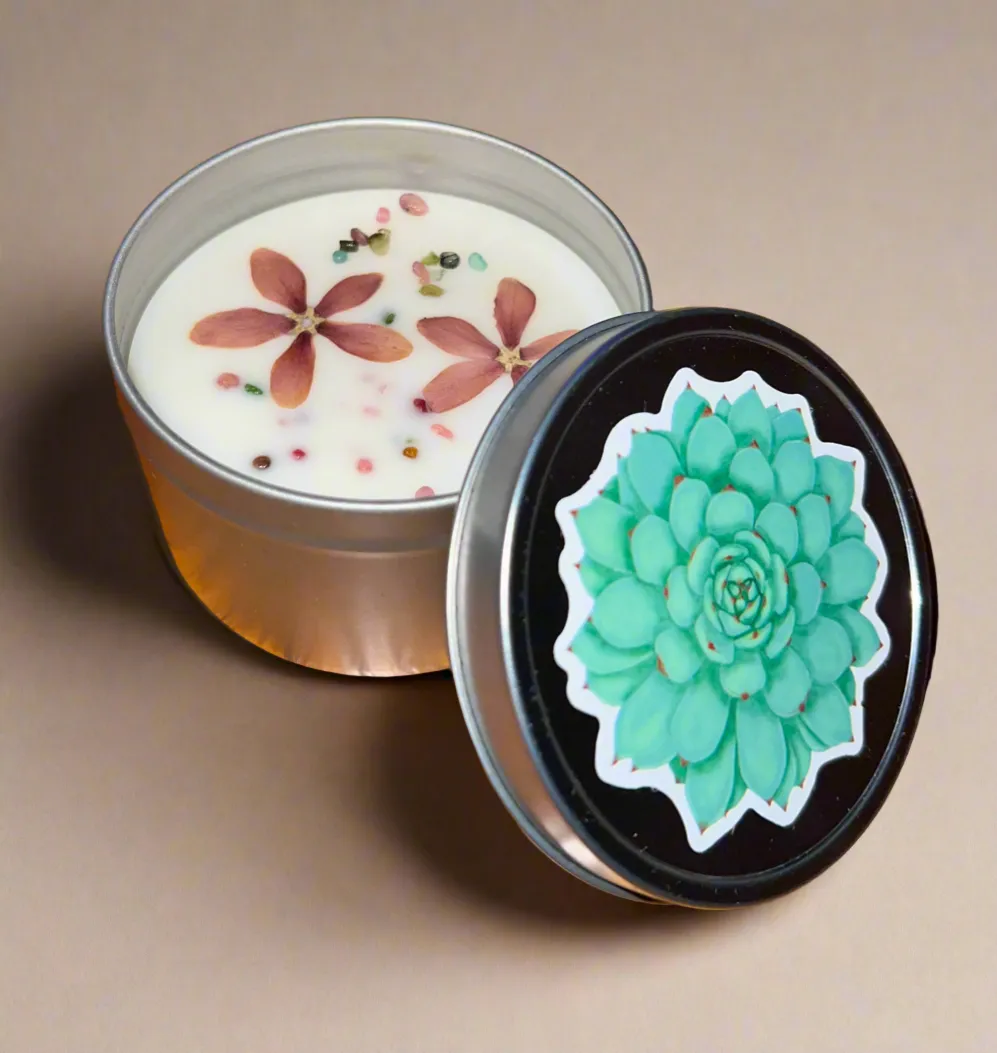 Calming Coconut 8 oz Wickless Crystal Infused Candle