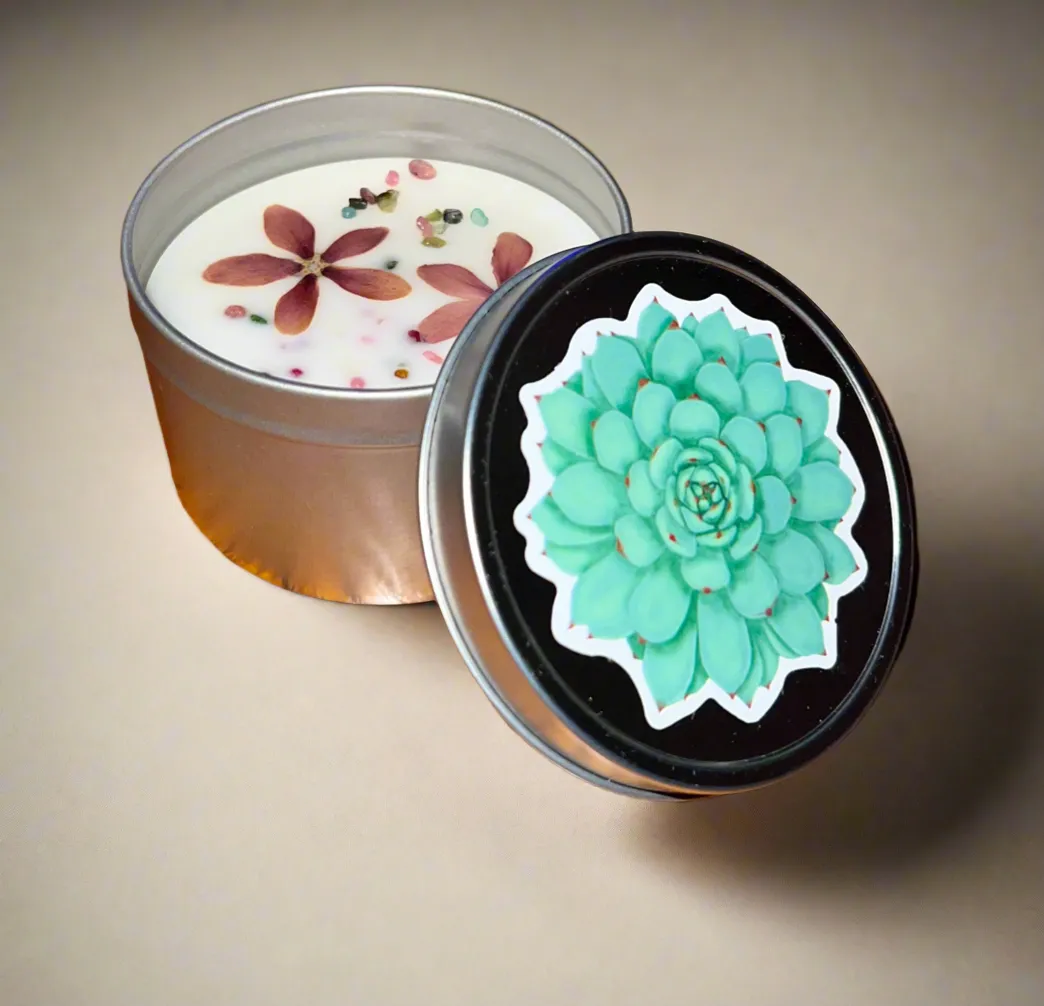 Calming Coconut 8 oz Wickless Crystal Infused Candle