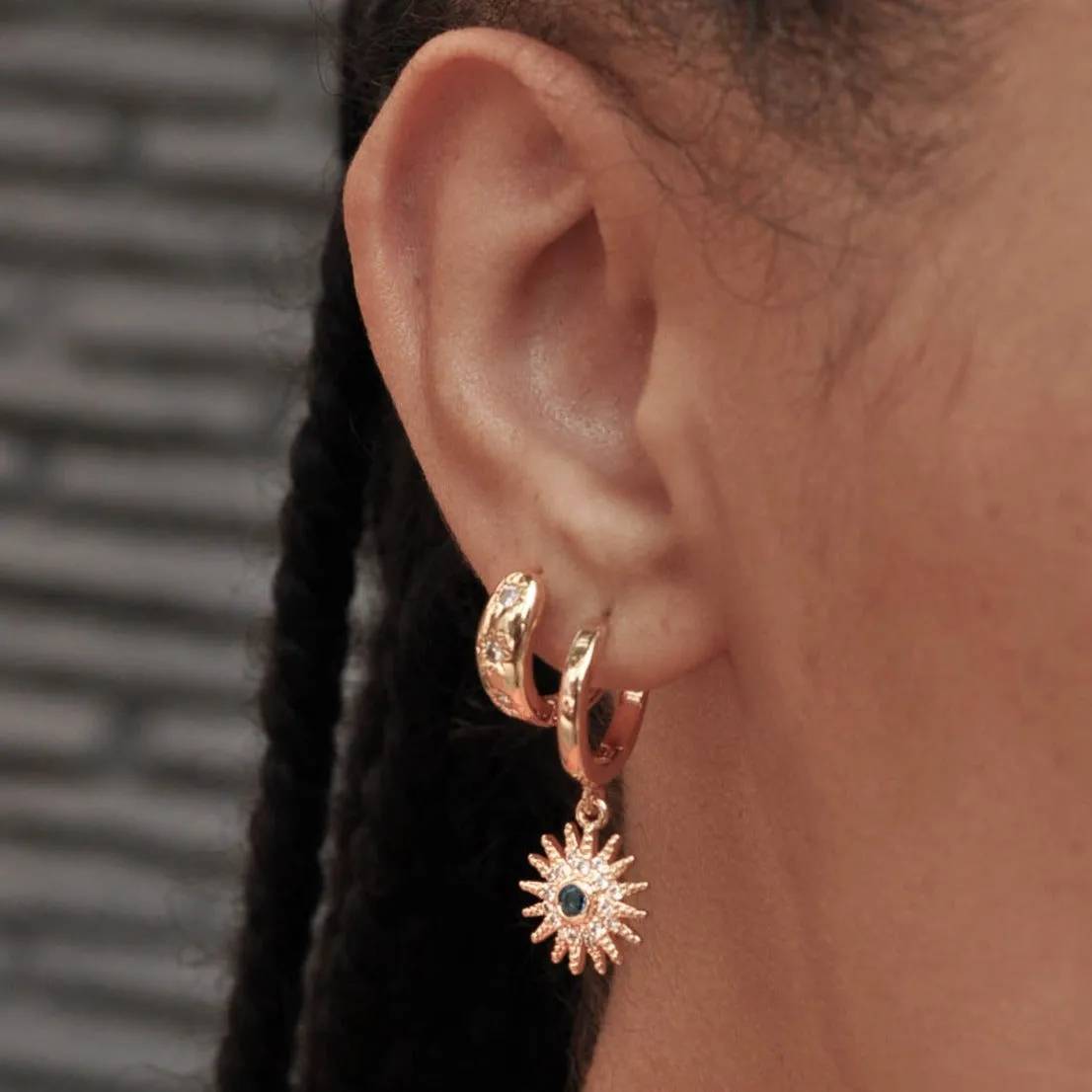 Celestial Burst Hoop Earrings