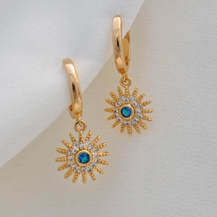 Celestial Burst Hoop Earrings