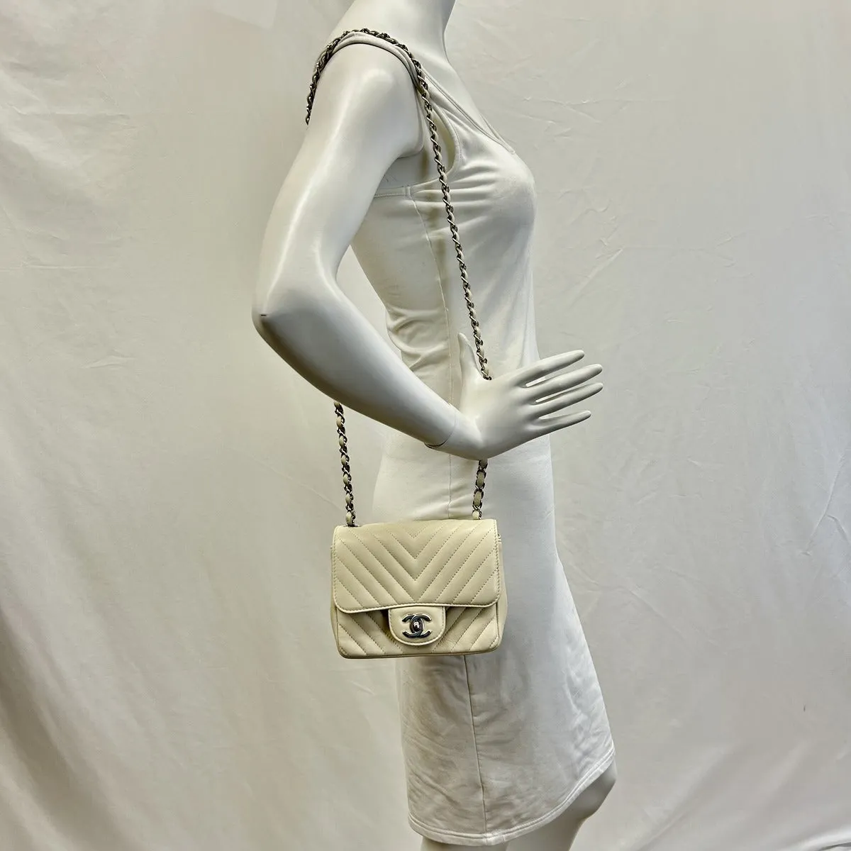 Chanel 2020 Chevron  Mini Square Flap Bag