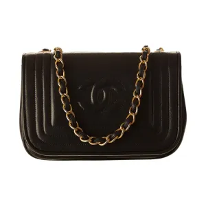 Chanel Black Mini Logo Chain Bag