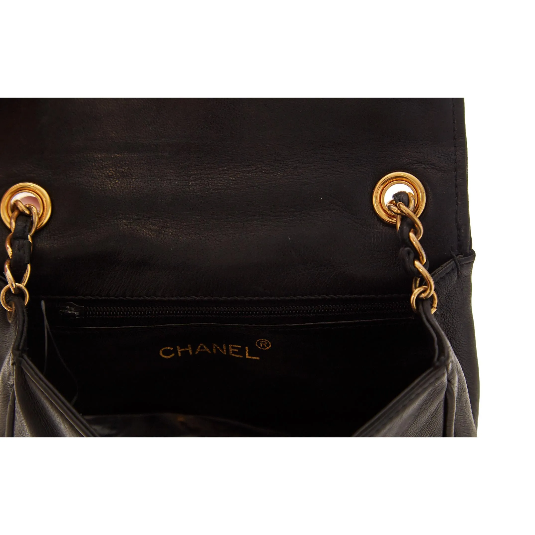 Chanel Black Mini Logo Chain Bag