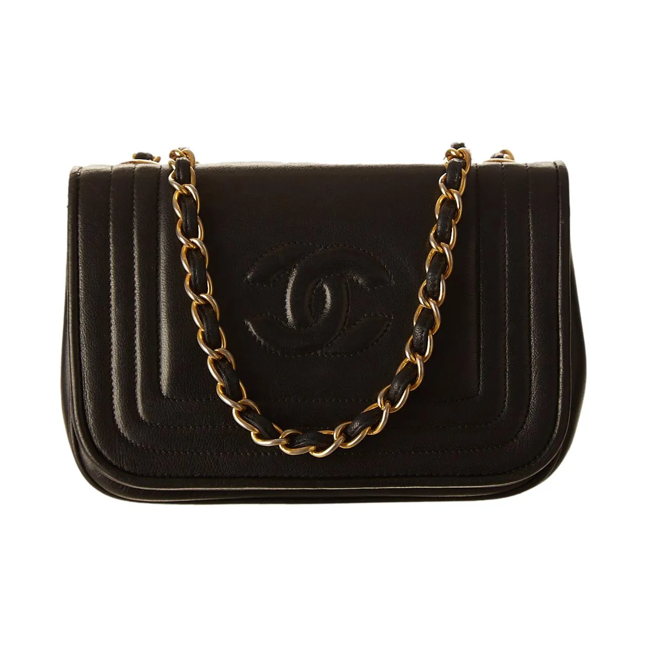 Chanel Black Mini Logo Chain Bag