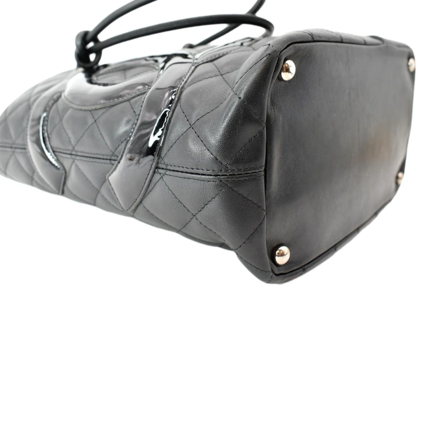 CHANEL Cambon Ligne Quilted Calfskin Leather Tote Bag Black