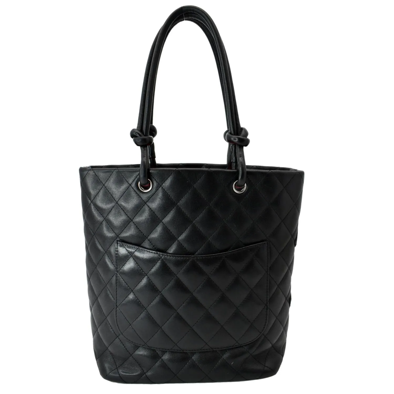 CHANEL Cambon Ligne Quilted Calfskin Leather Tote Bag Black