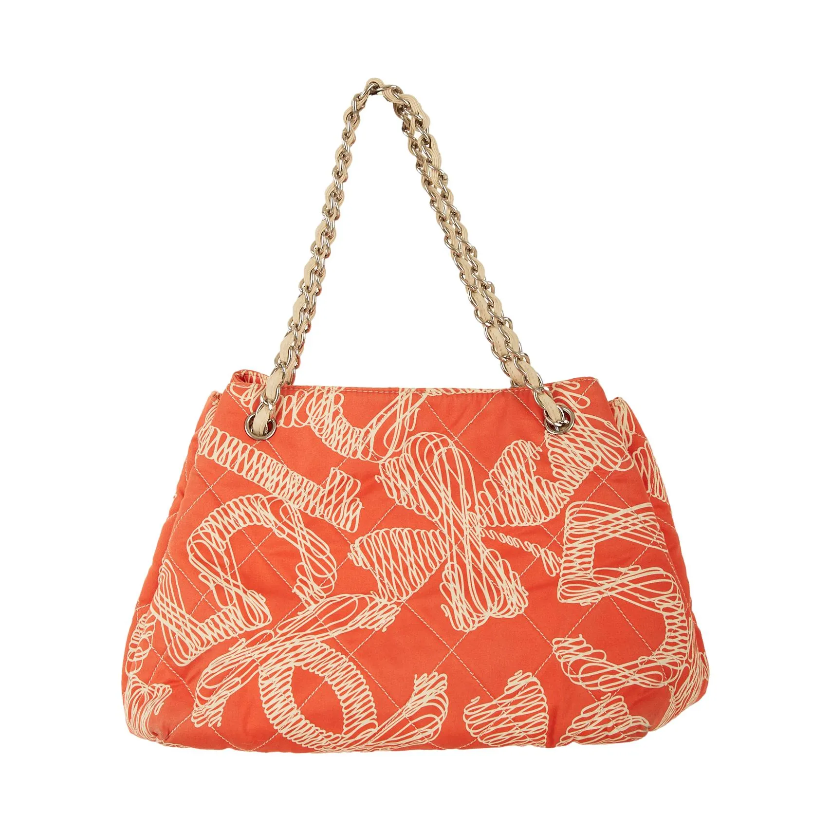 Chanel Coral Print Chain Shoulder Bag