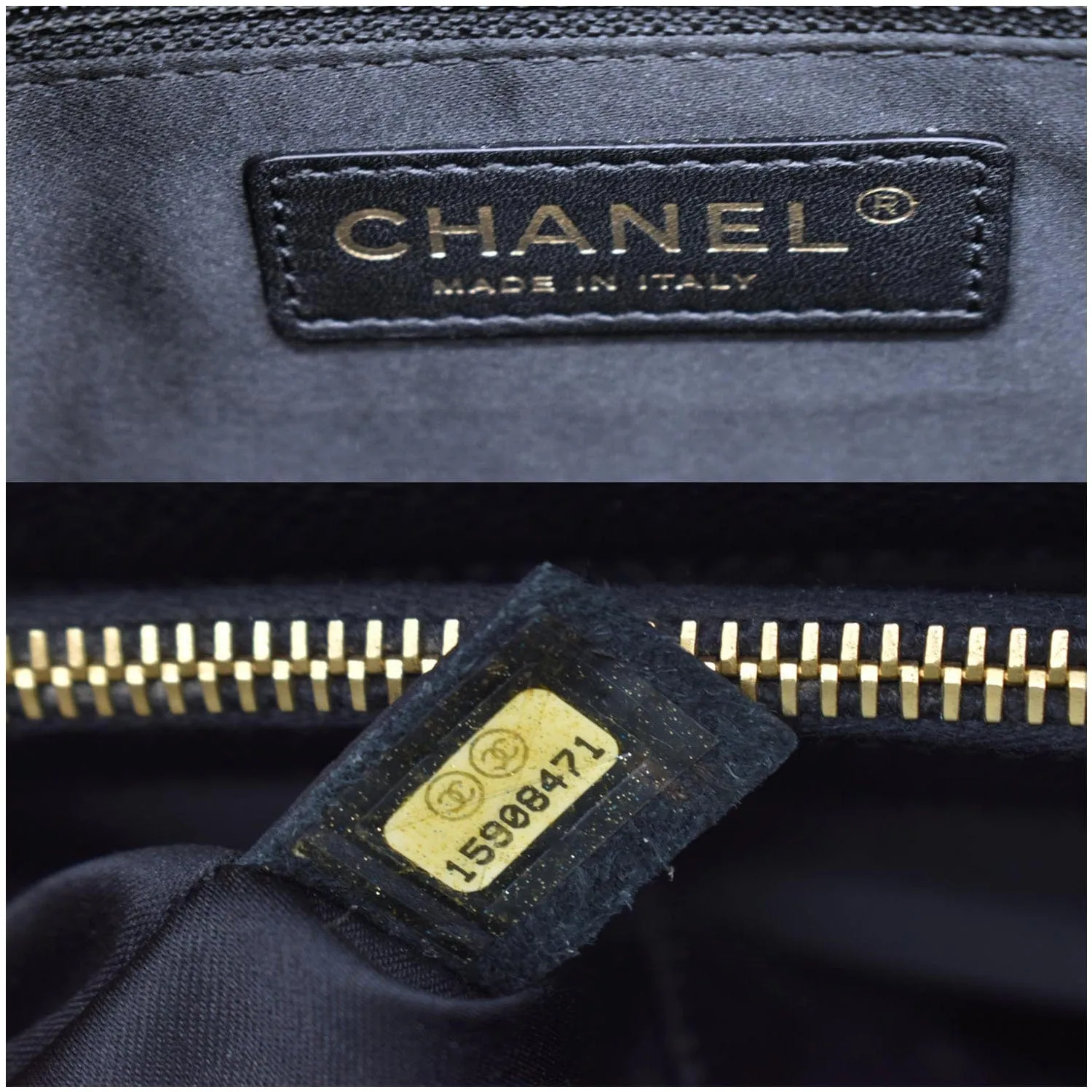 CHANEL Grand Shopping GST Caviar Leather Tote Bag Black