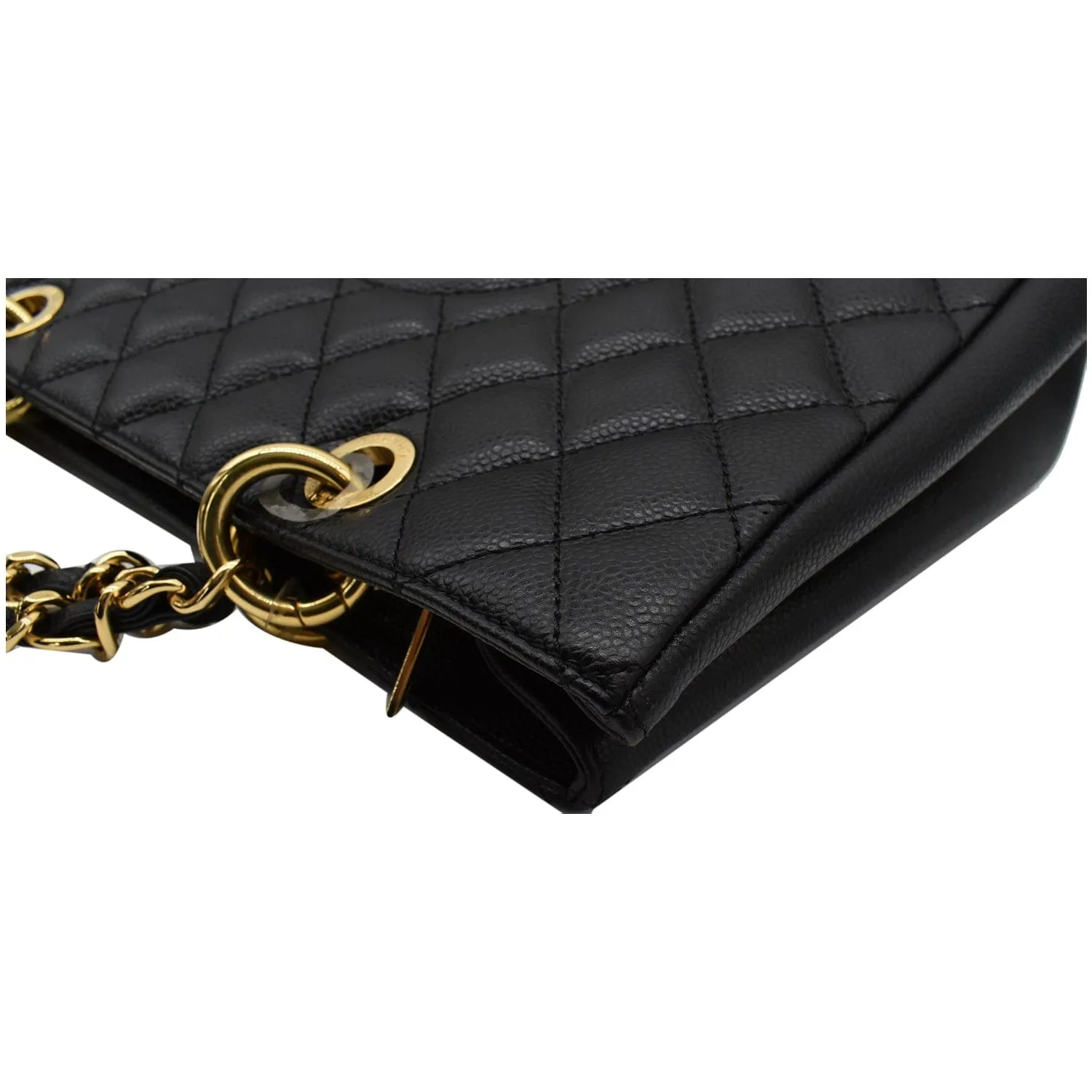 CHANEL Grand Shopping GST Caviar Leather Tote Bag Black