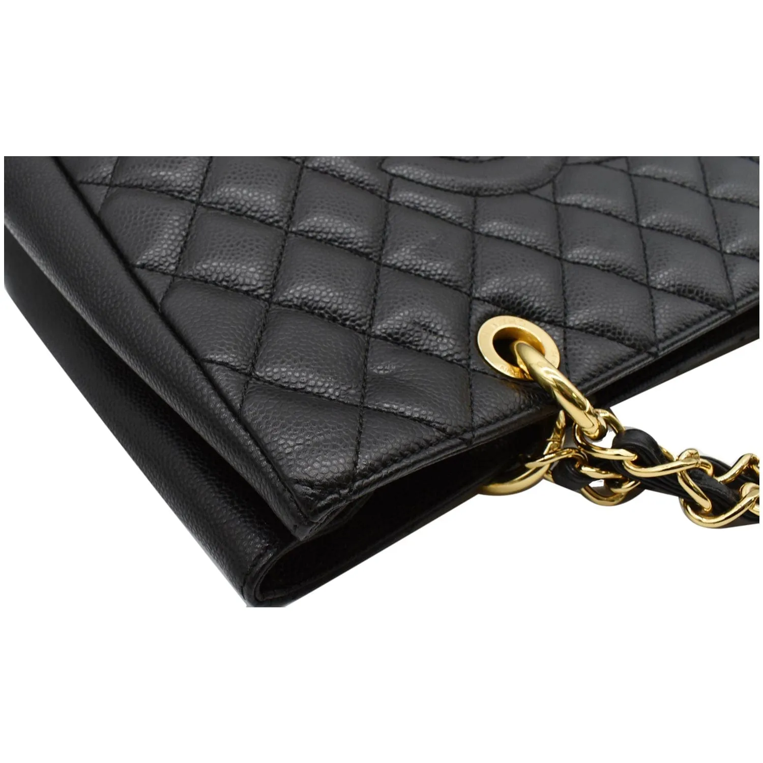 CHANEL Grand Shopping GST Caviar Leather Tote Bag Black