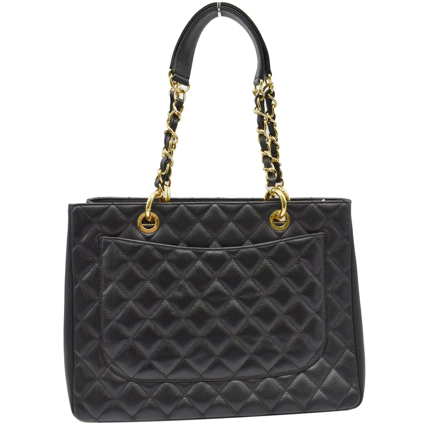 CHANEL Grand Shopping GST Caviar Leather Tote Bag Black