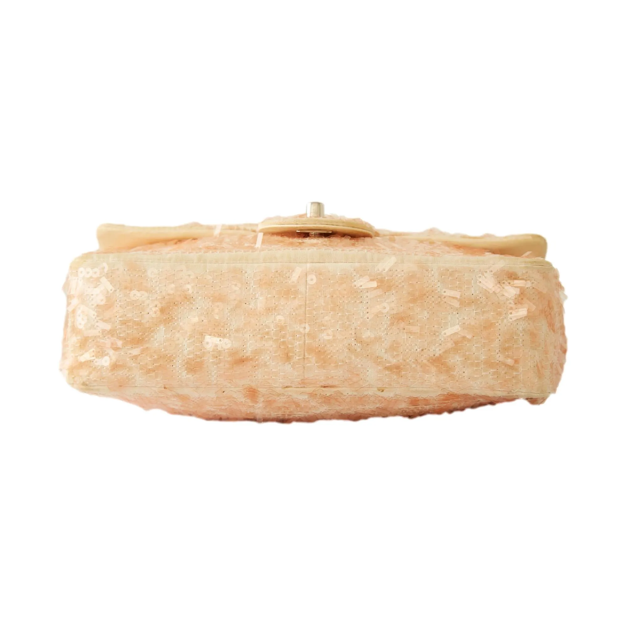 Chanel Peach Sequin Chain Flap Bag