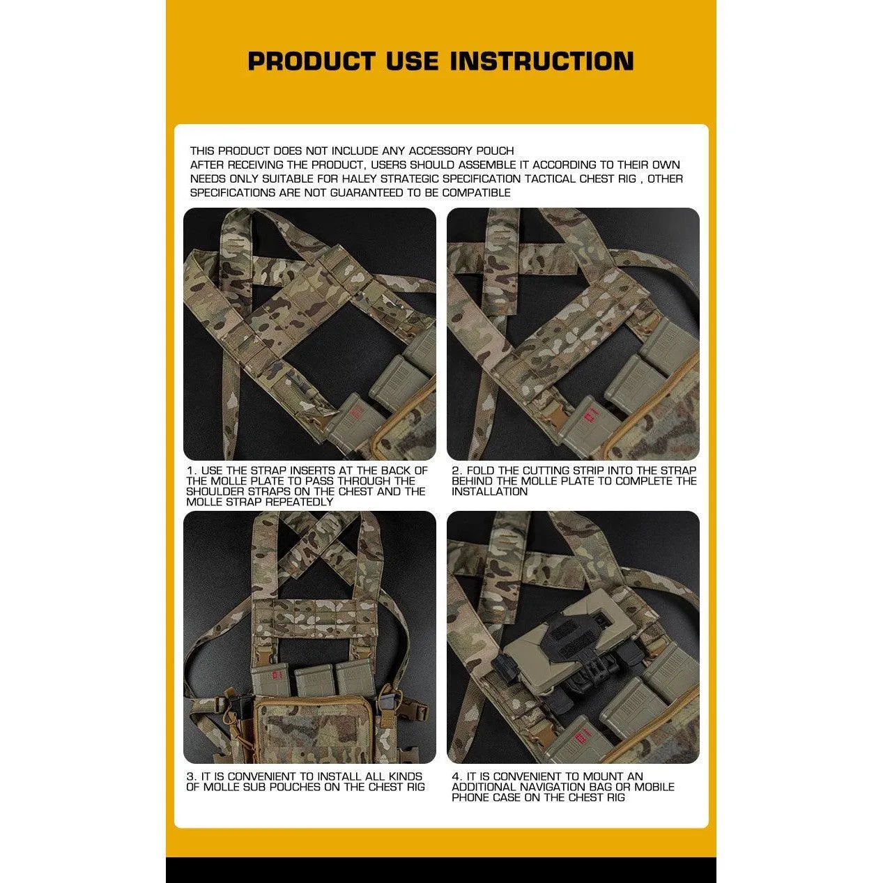 Chest Rig Molle Expansion panel - Black