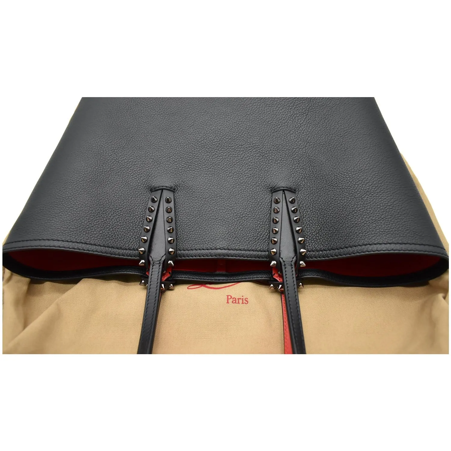 CHRISTIAN LOUBOUTIN Cabata Small Empire Paris Leather Tote Bag Black