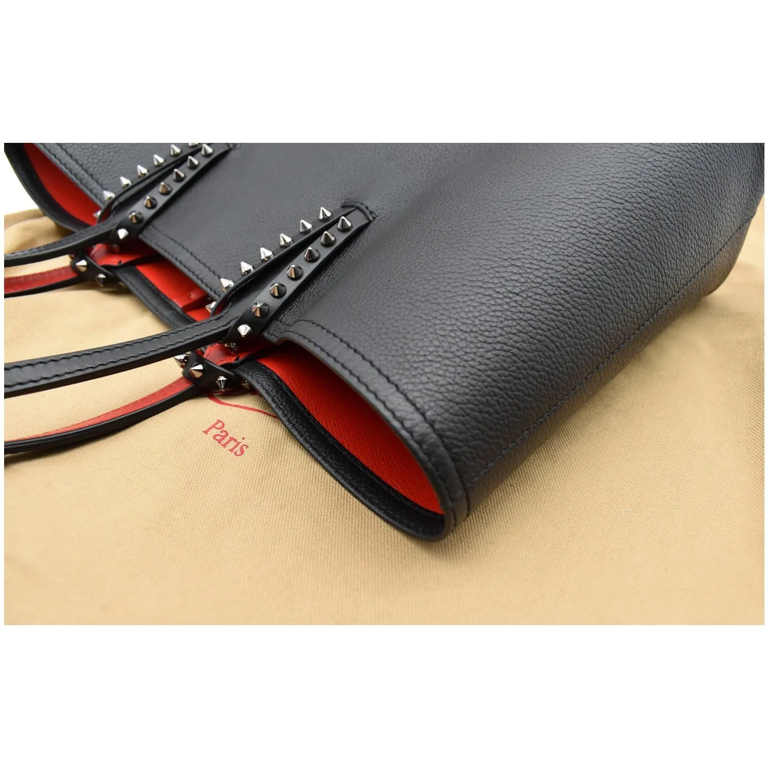 CHRISTIAN LOUBOUTIN Cabata Small Empire Paris Leather Tote Bag Black
