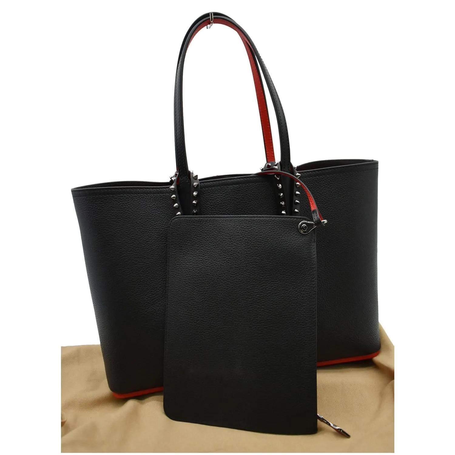 CHRISTIAN LOUBOUTIN Cabata Small Empire Paris Leather Tote Bag Black