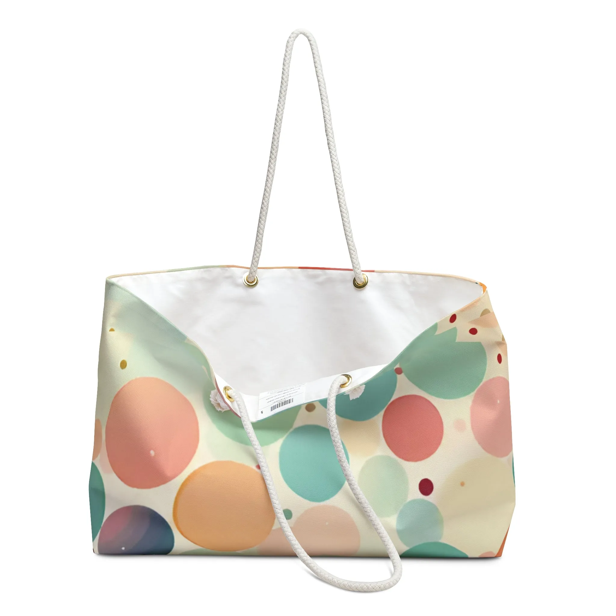 Circles in Pastel Retro Look Weekender Travel Tote Bag