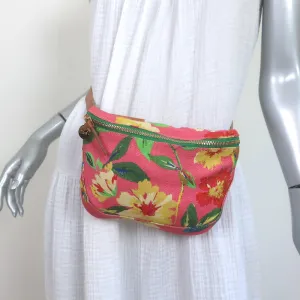 Clare V. Fanny Pack Pink Floral Print Canvas Small Crossbody Bag NEW