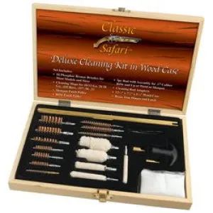 Classic Safari SPGUNCLN Deluxe Cleaning Kit in Wood Case Free Shipping