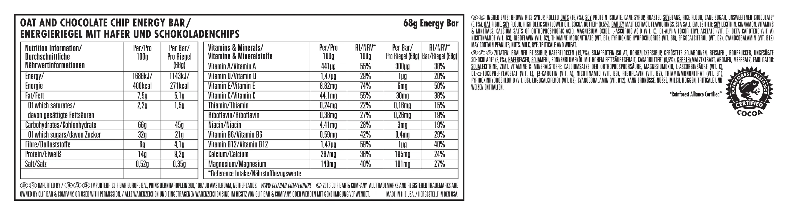 Clif Bar Chocolate Chip