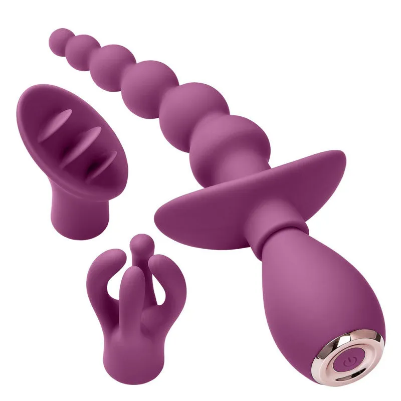 Cloud 9 Health and Wellness Anal Clitoral and Nipple Massager Kit - Purple