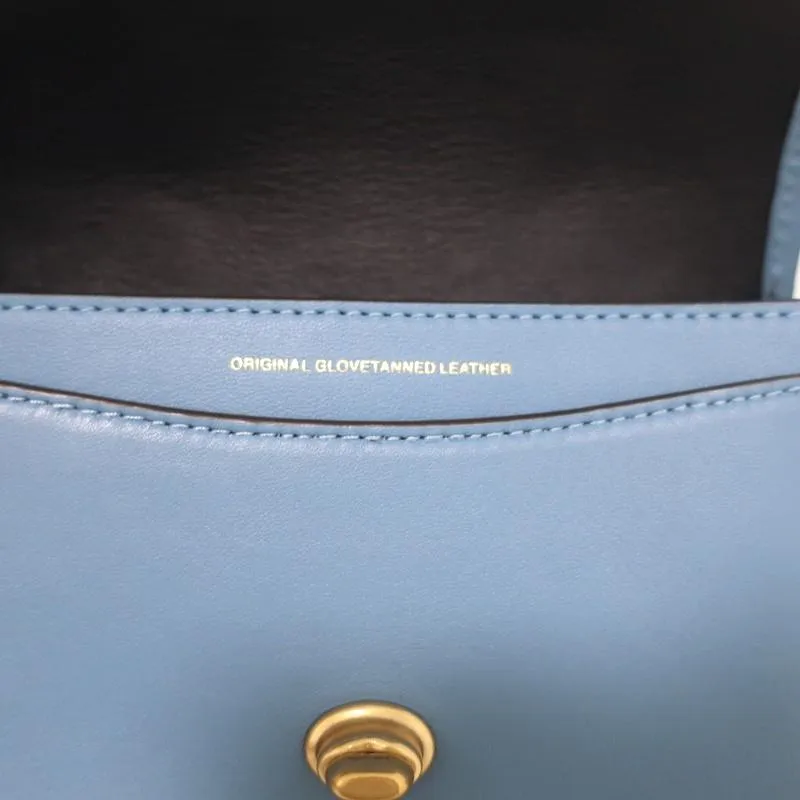 Coach Rambler 16 Mini Crossbody Bag with Varsity Stripe Blue Leather NEW