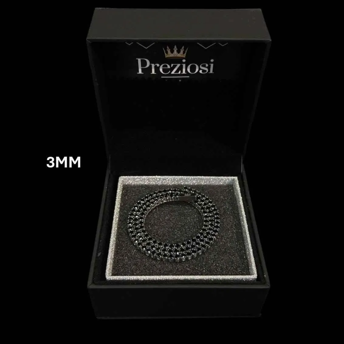Collana Tennis Nera Luxury