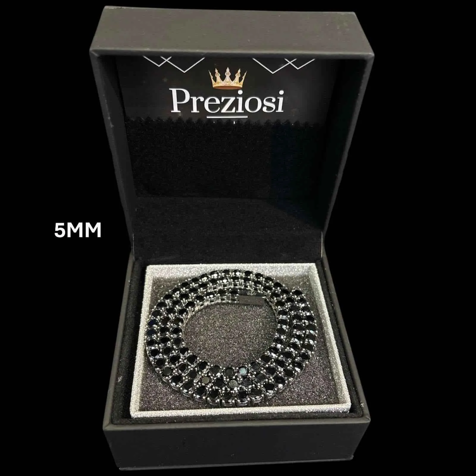 Collana Tennis Nera Luxury