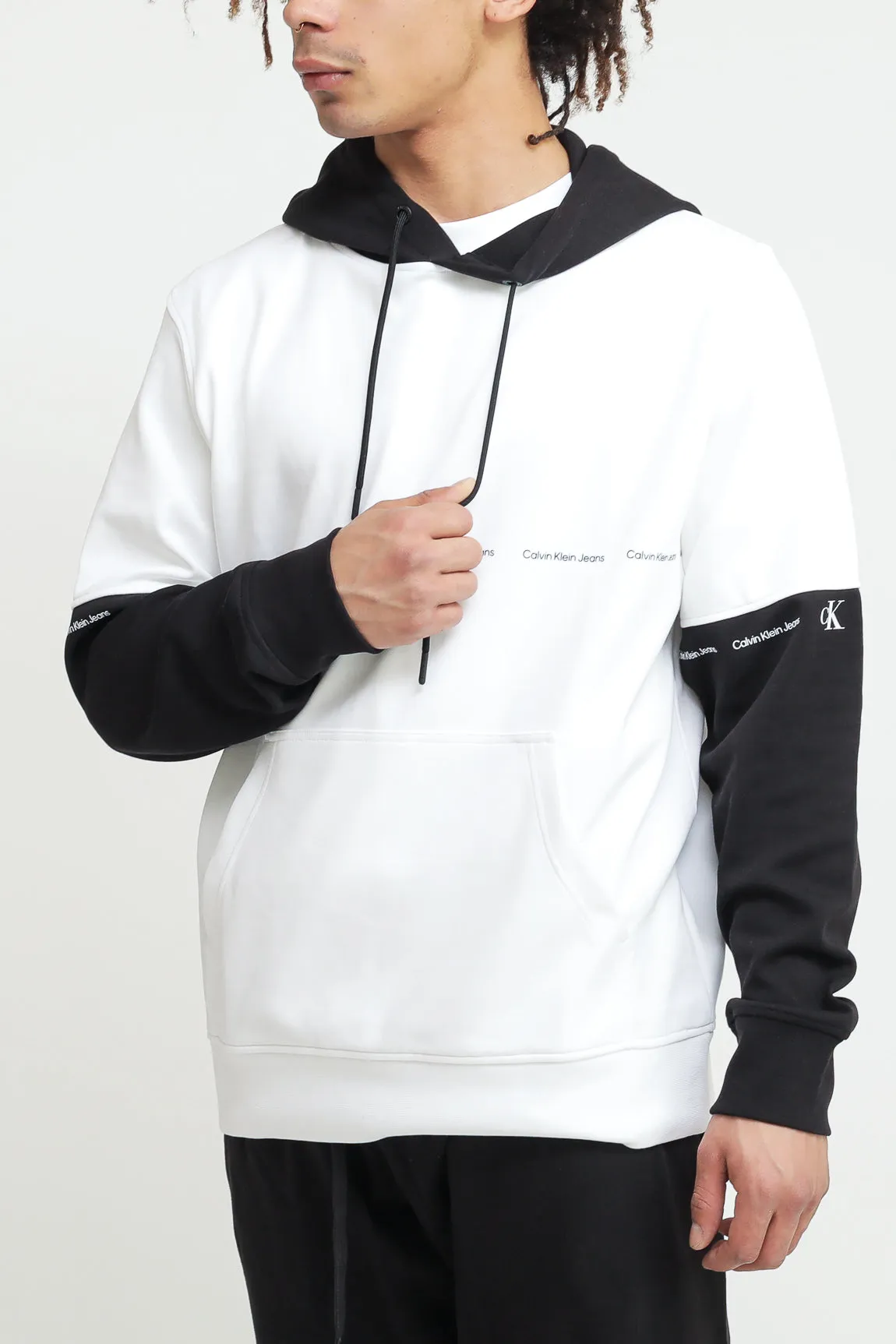 Colorblock Hoodie - Bright White