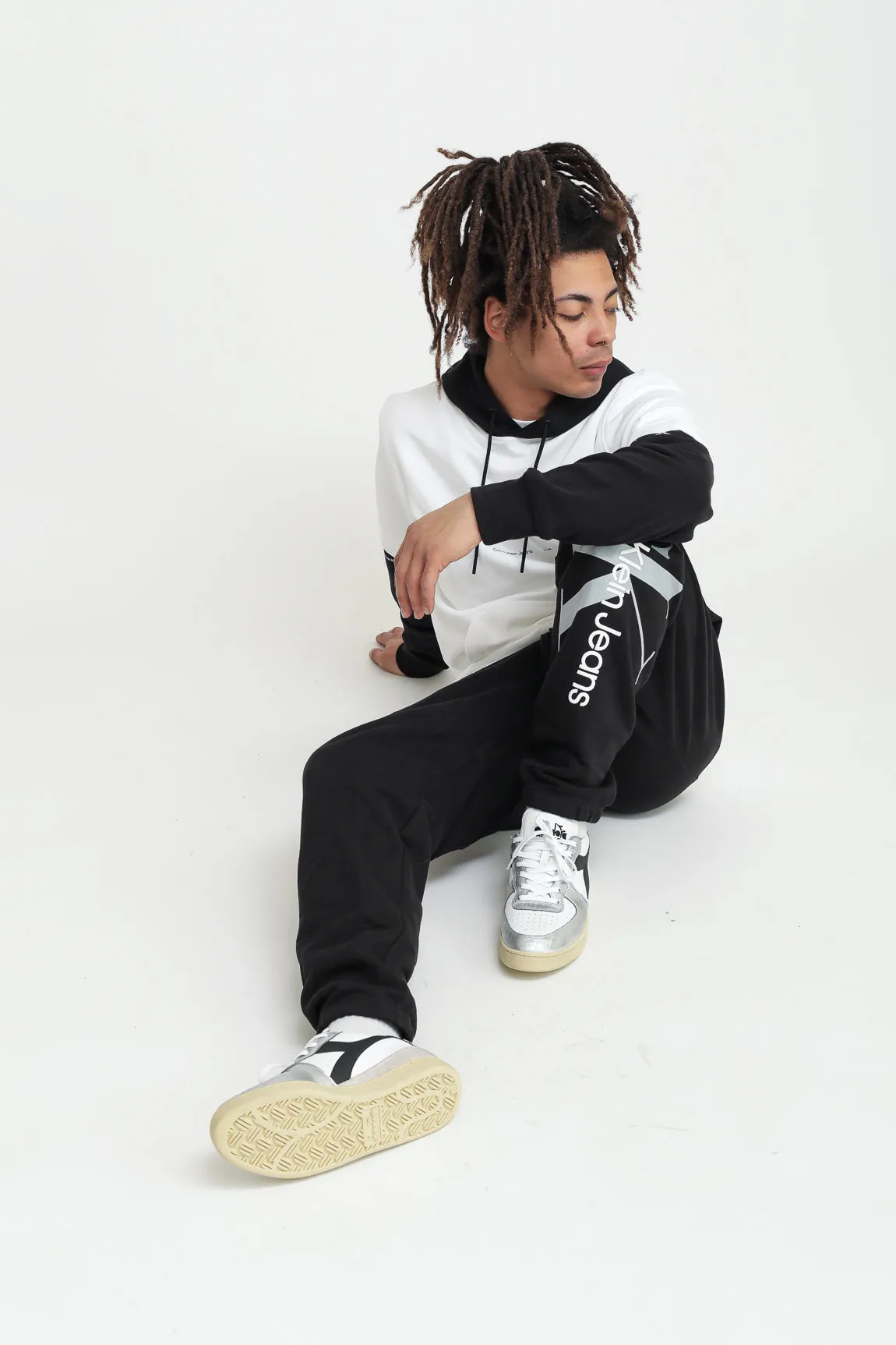 Colorblock Hoodie - Bright White