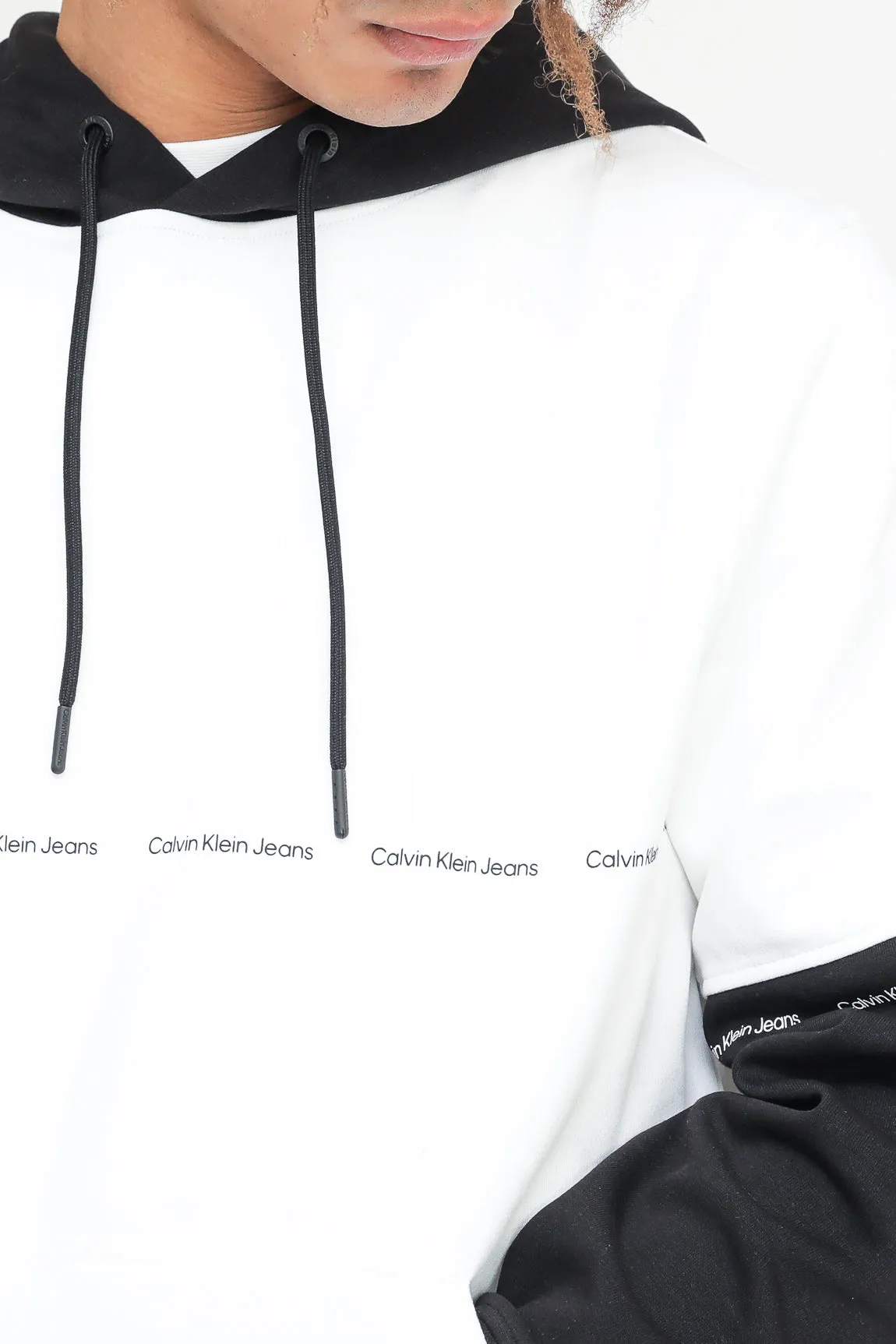 Colorblock Hoodie - Bright White